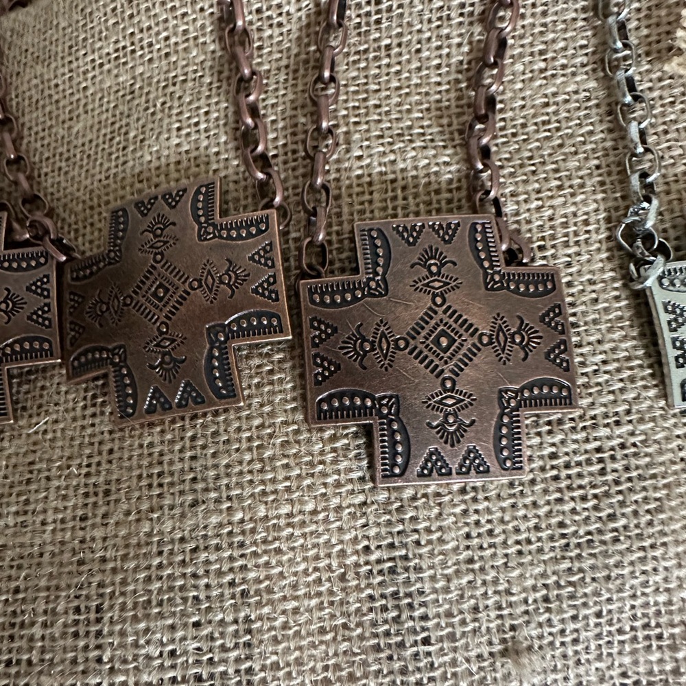 Reseller Bundle Vintage Style Copper Silver Cross Necklace